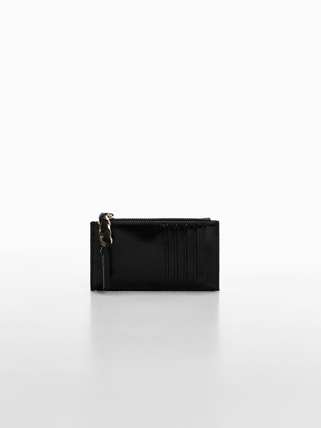 

MANGO Women Quilted Detail Card Holder, Black