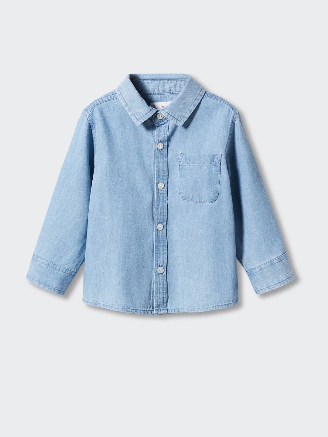 

Mango Kids Boys Pure Cotton Sustainable Denim Shirt, Blue