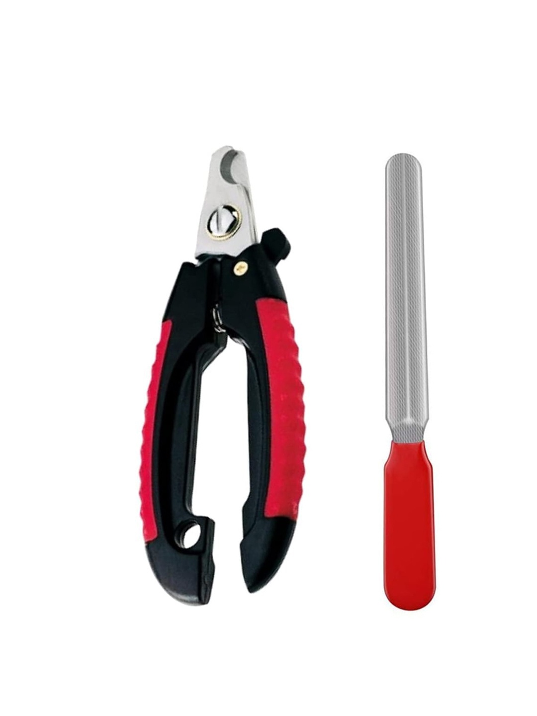 

Emily pets Set of 2 Textured Steel Pet Grooming Combo, Black