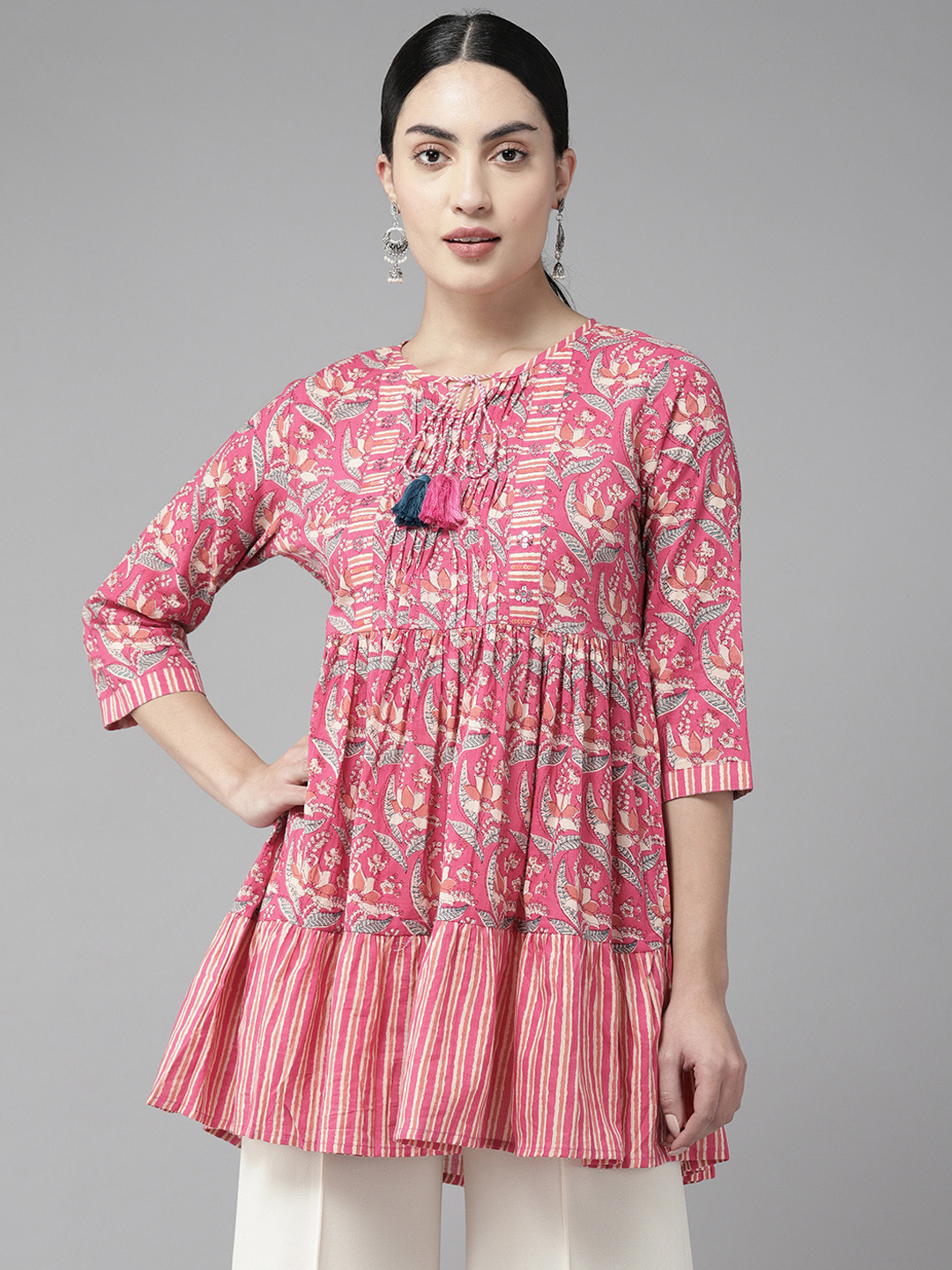 

Amirah s Printed Cotton Tunic, Pink