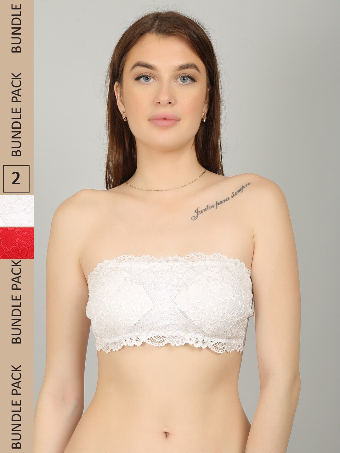 

N-Gal Pack Of 2 Heavily Padded Non-Wired Anti Odour Bralette Bra, White