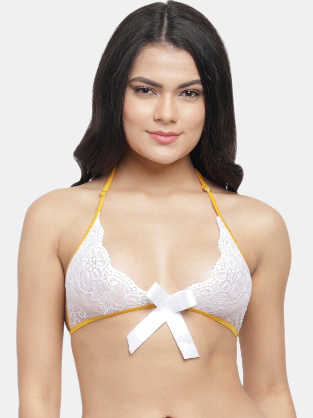 

N-Gal Pack Of 2 Floral Lace Bralette Bra, White