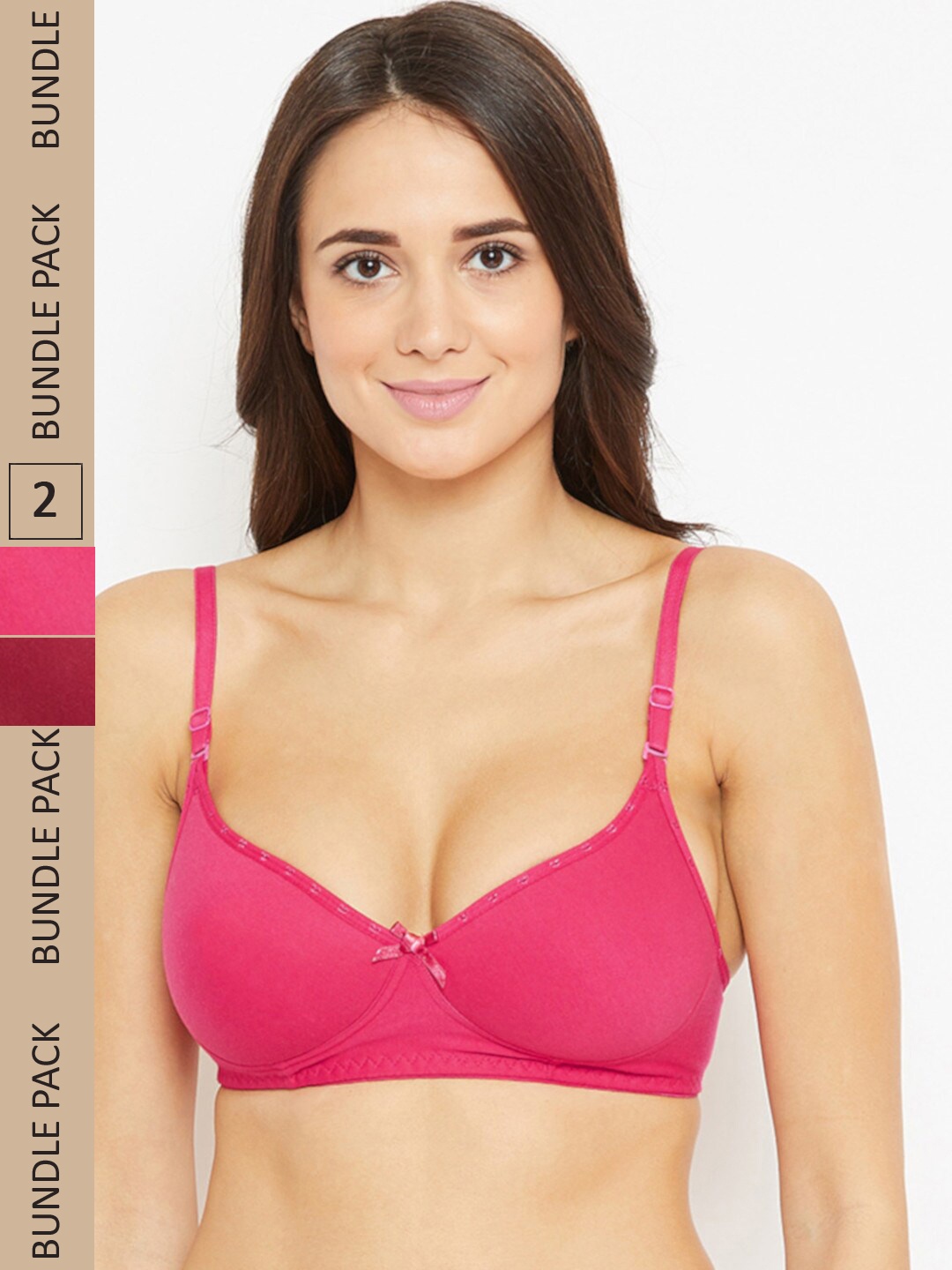 

N-Gal Pack Of 2 Heavily Padded Anti Odour T-Shirt Bra, Pink
