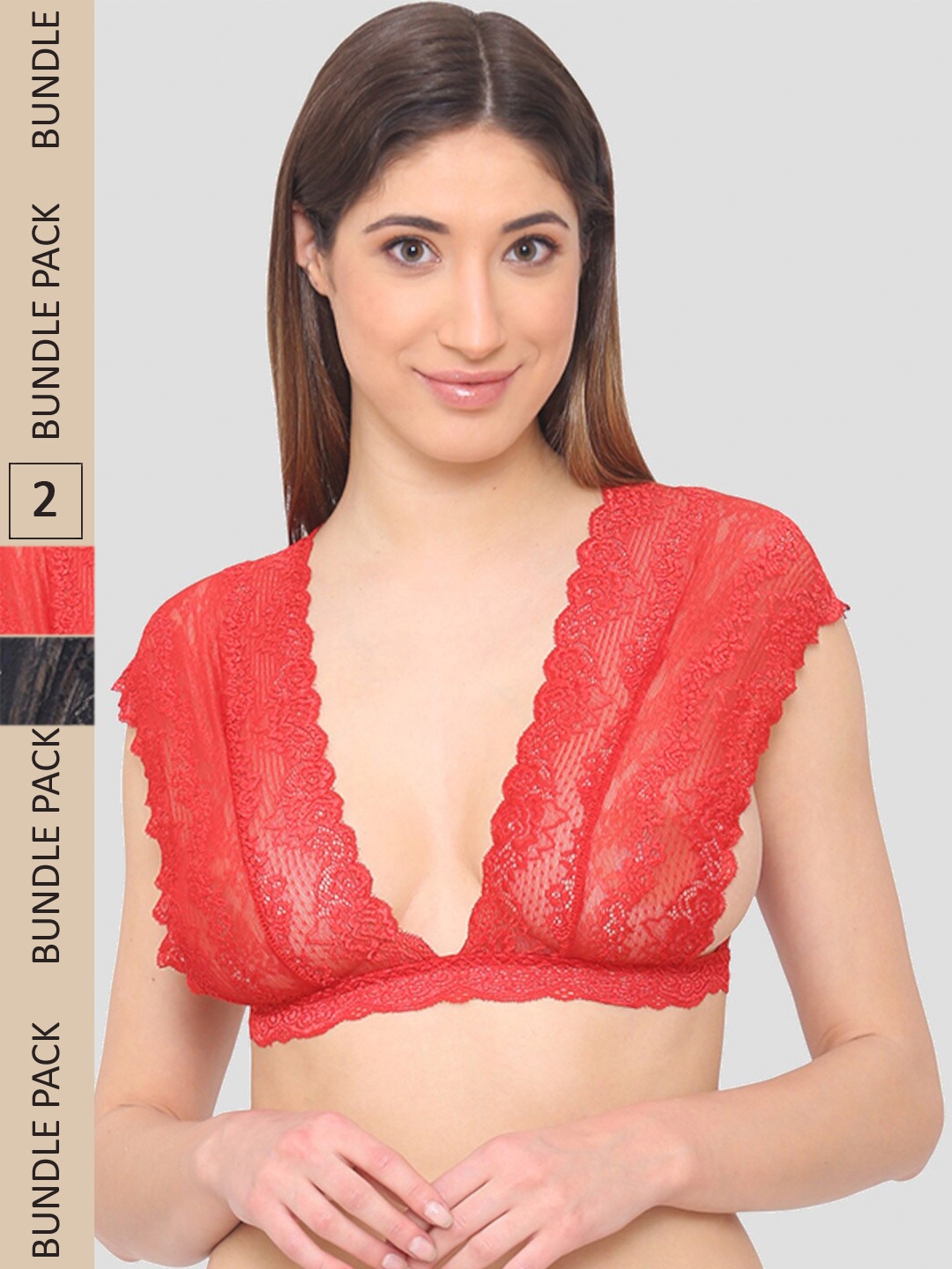

N-Gal Pack of 2 Non-Wired Anti odour Bralette, Black