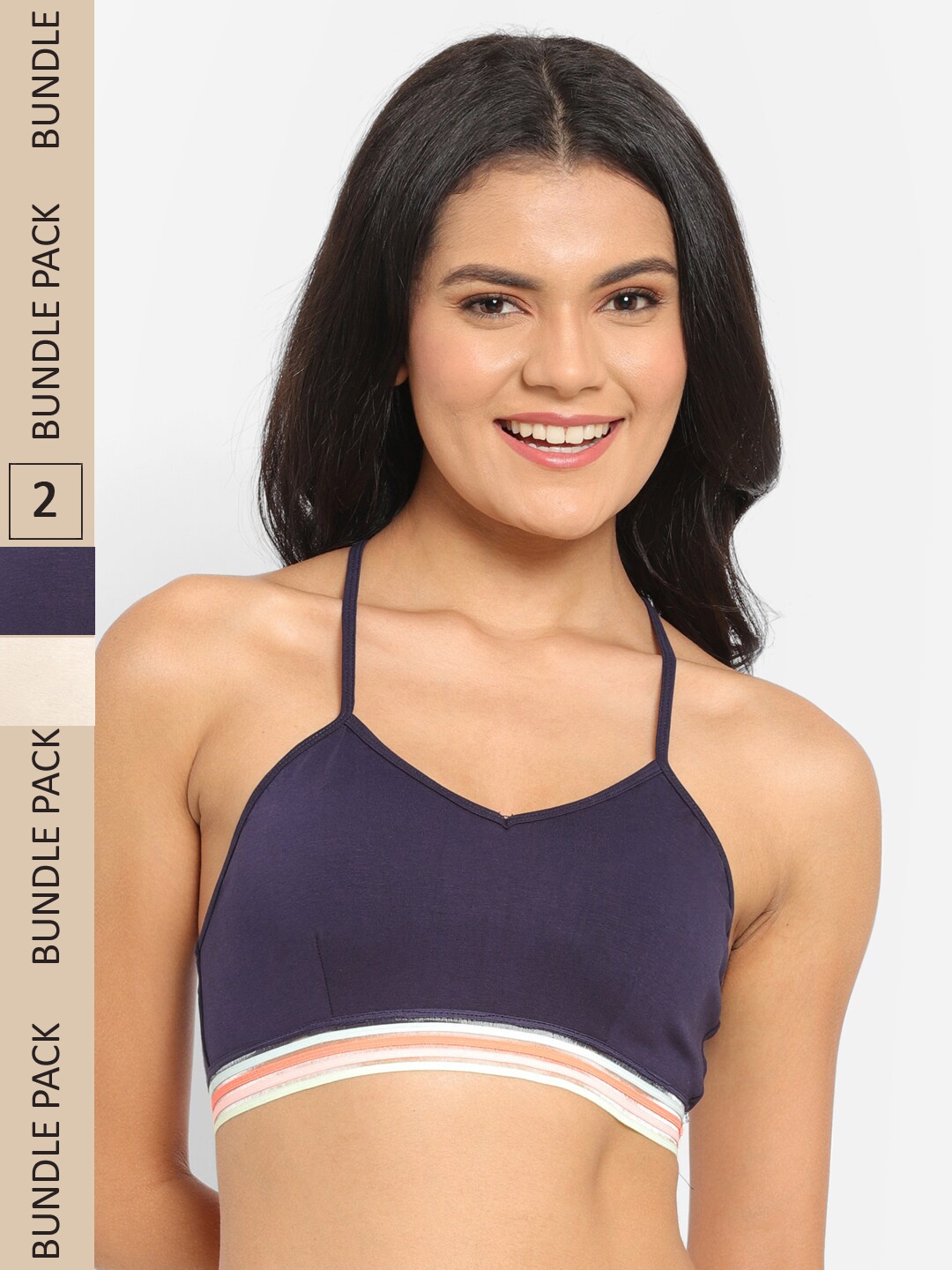 

N-Gal Pack of 2 Bralette Bra, Beige