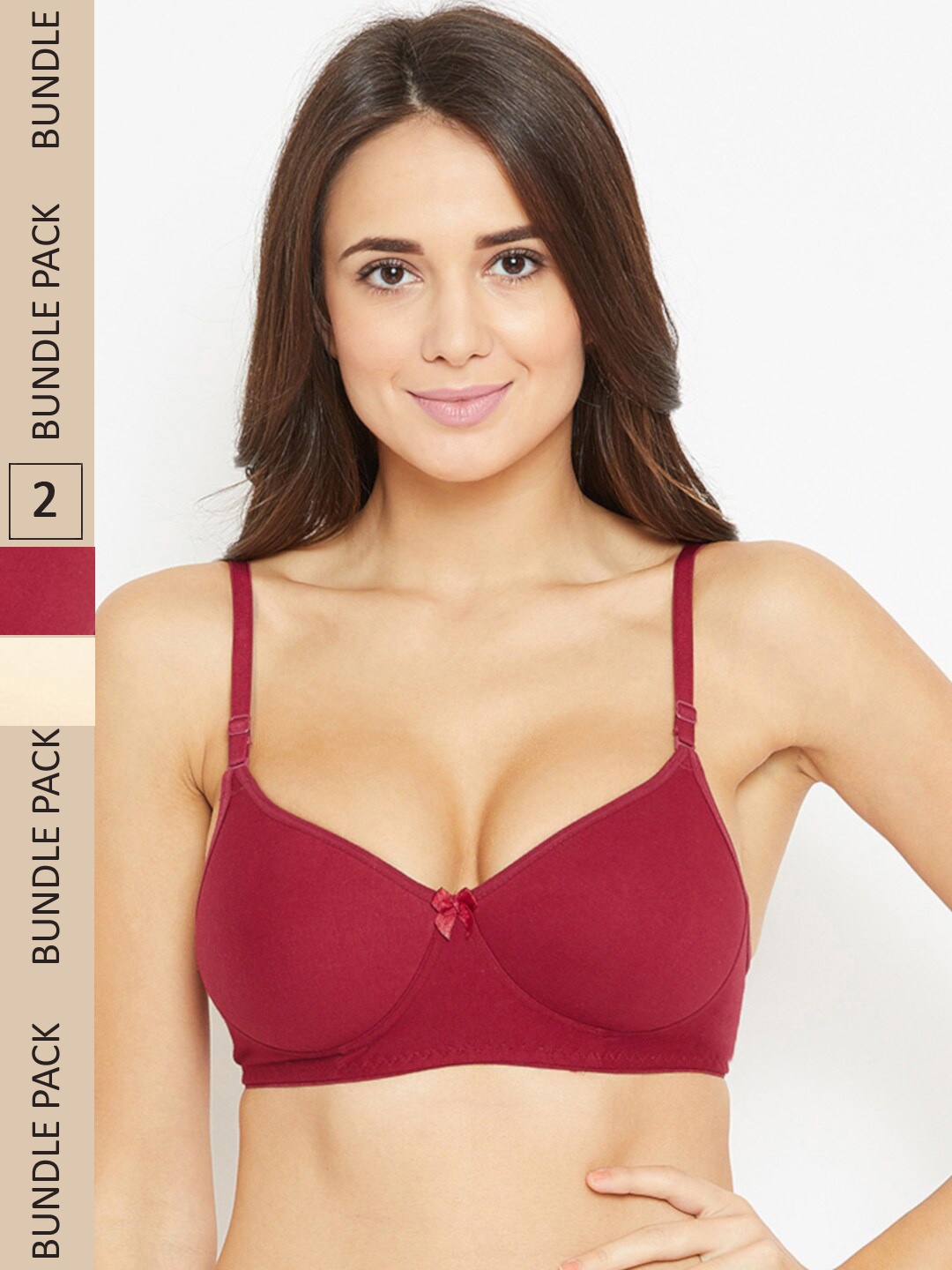 

N-Gal Pack of 2 Bra Heavily Padded T-Shirt Bra, Cream