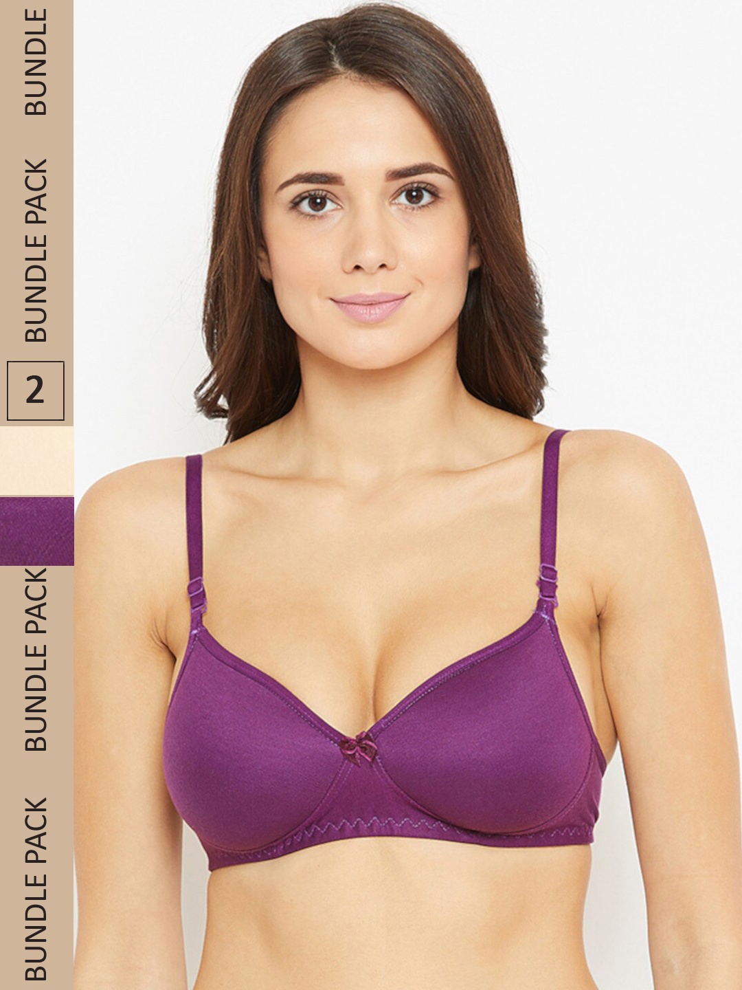 

N-Gal Pack Of 2 Heavily Padded Anti-Odour T-Shirt Bra, Cream