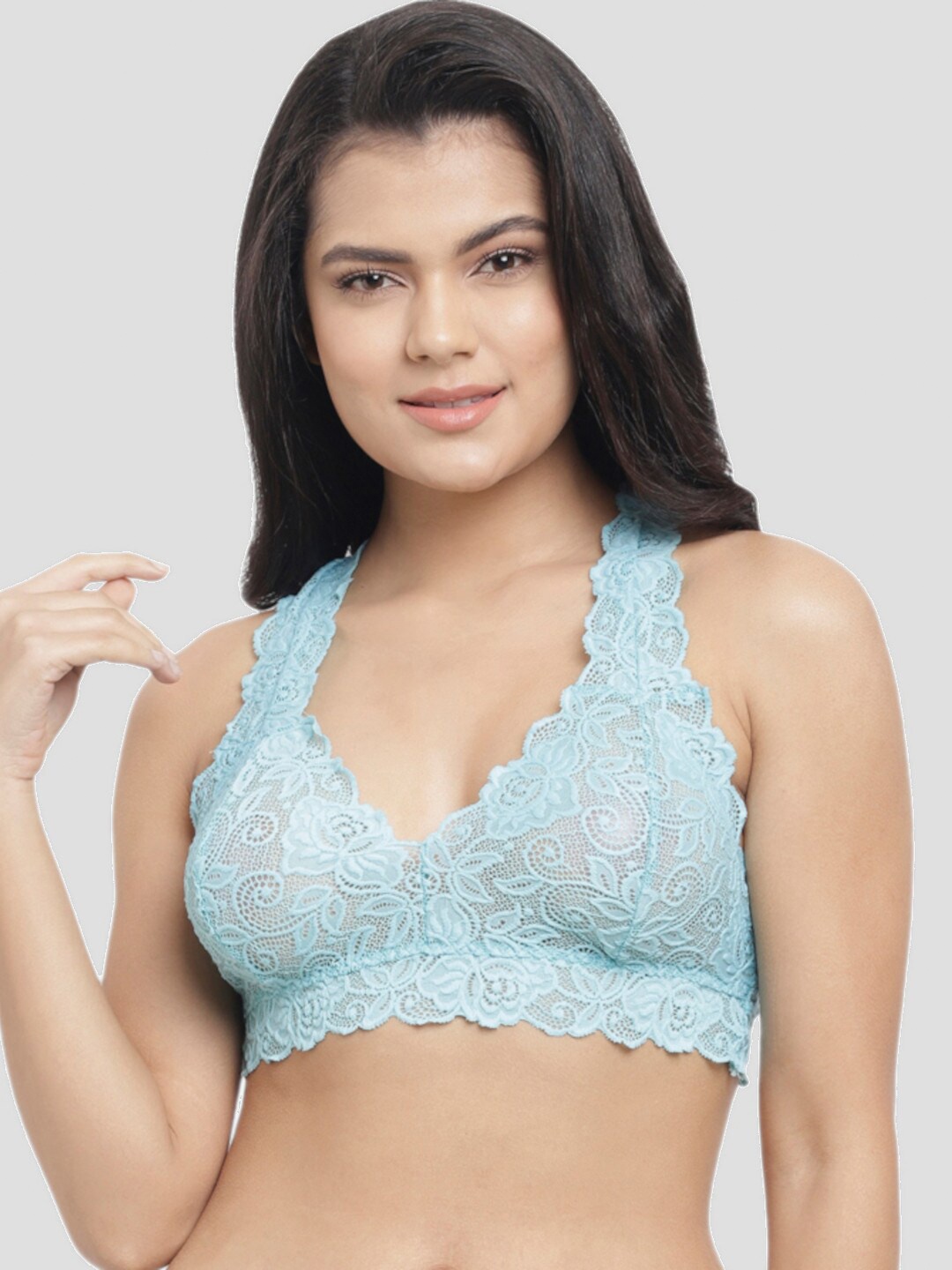 

N-Gal Floral Anti-Odour Bralette Bra, Blue