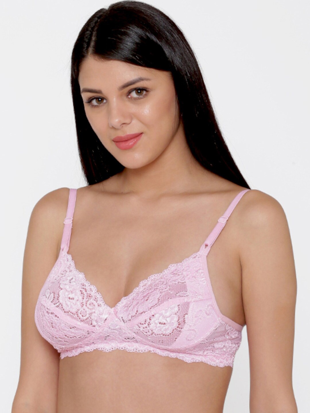 

N-Gal Floral Non Padded Anti-Odour Bralette Bra, Pink