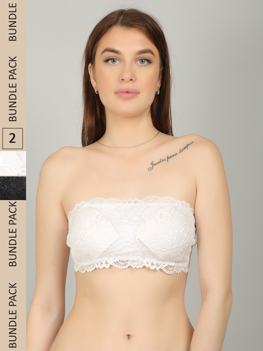 

N-Gal Floral Bralette Heavily Padded Bra, White