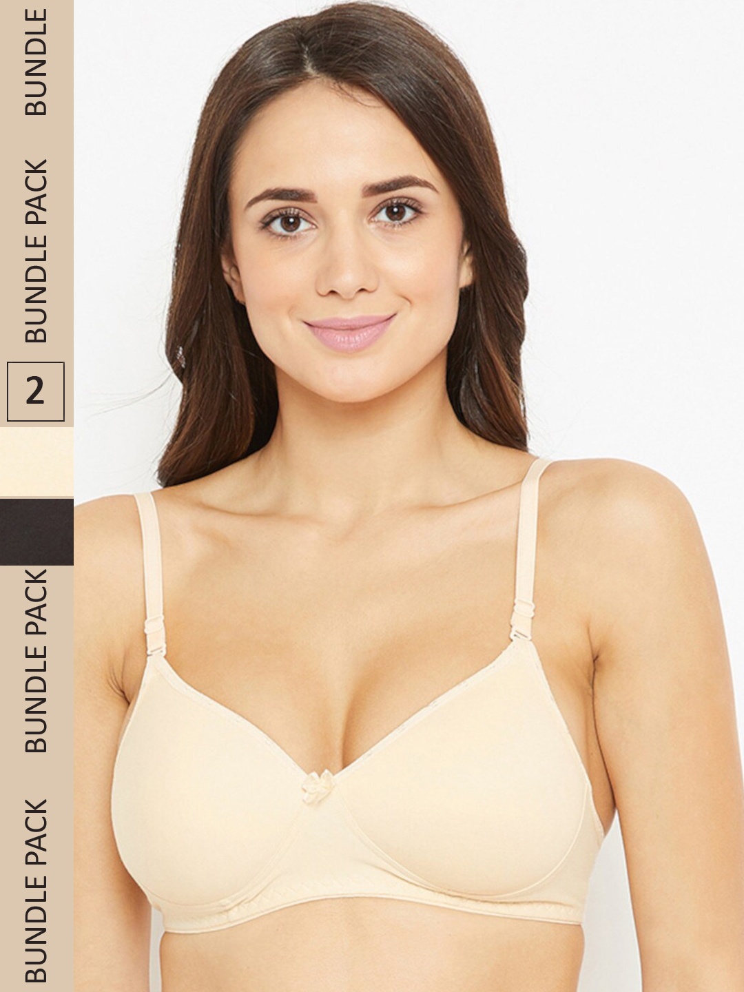 

N-Gal Pack Of 2 Seamless Anti-Odour Heavily Padded Bra NTBR01-Black-Cream