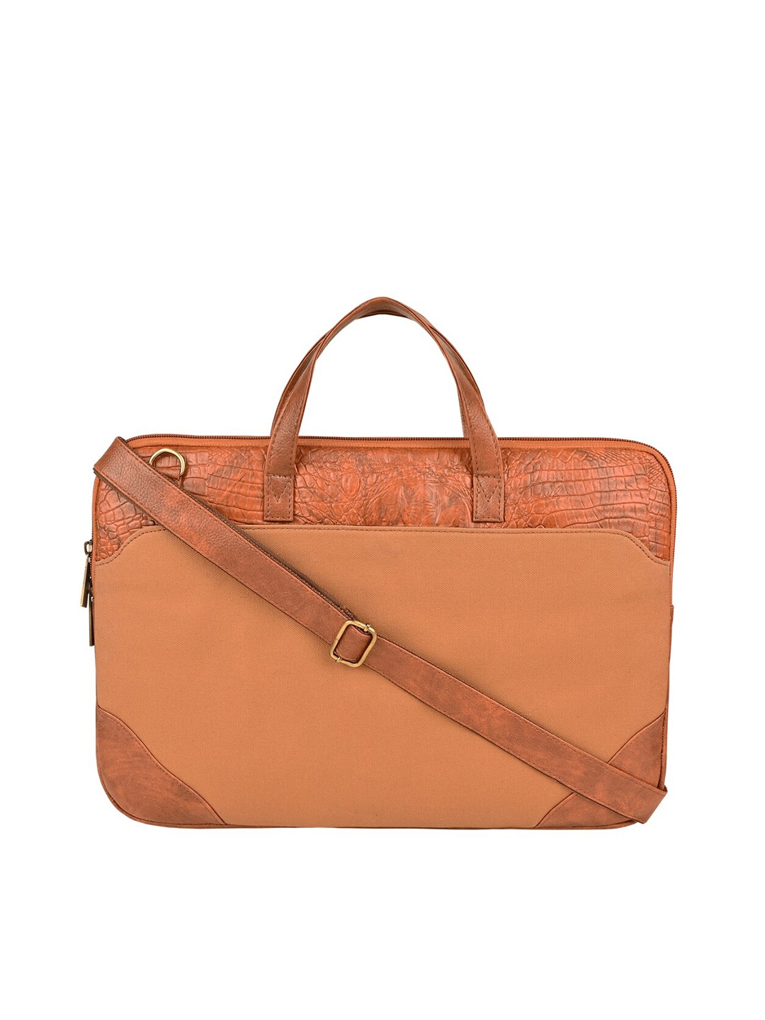 

Vivinkaa Textured Laptop Bag, Tan
