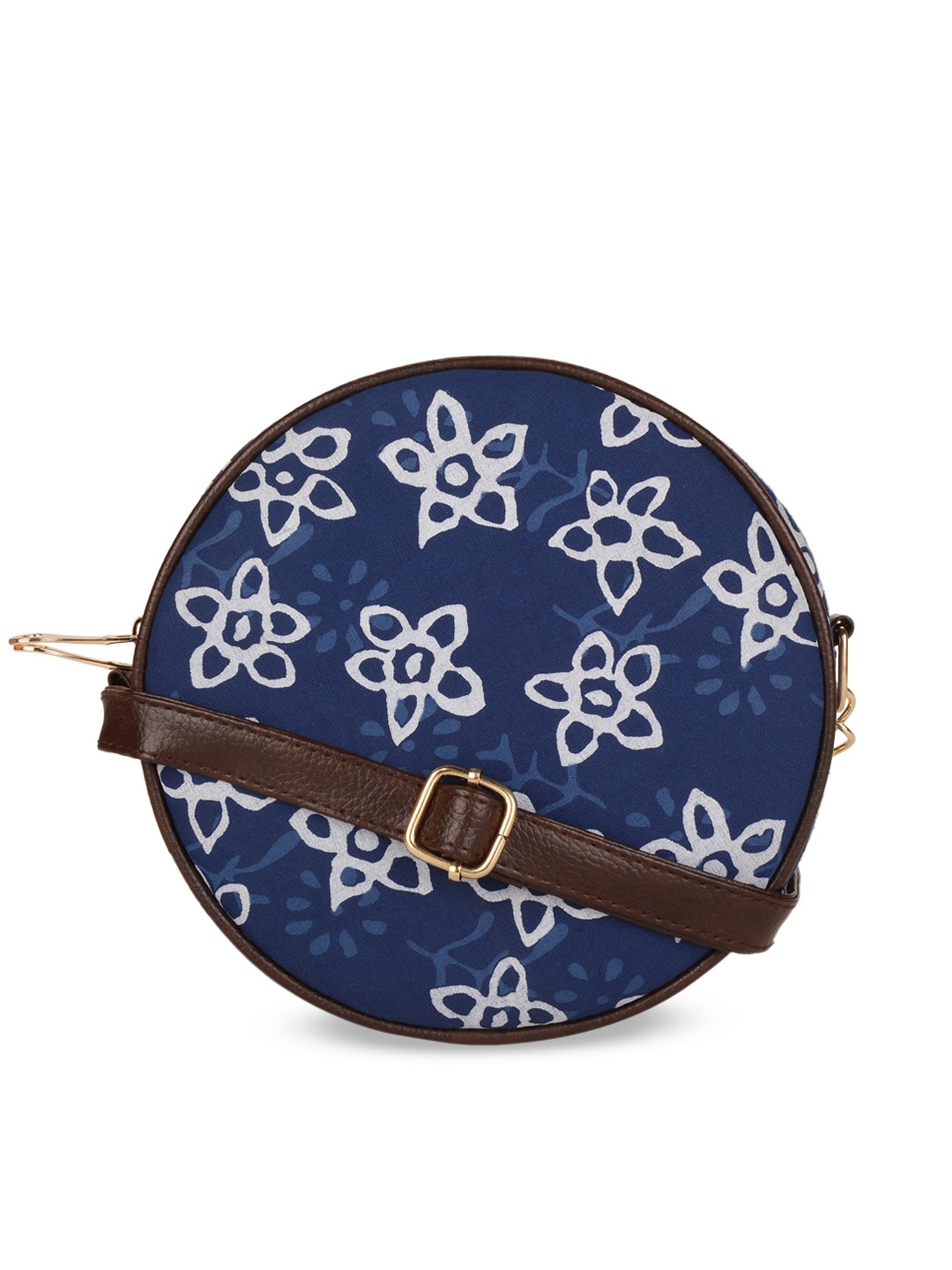 

Vivinkaa Floral Printed Leather Structured Sling Bag, Blue
