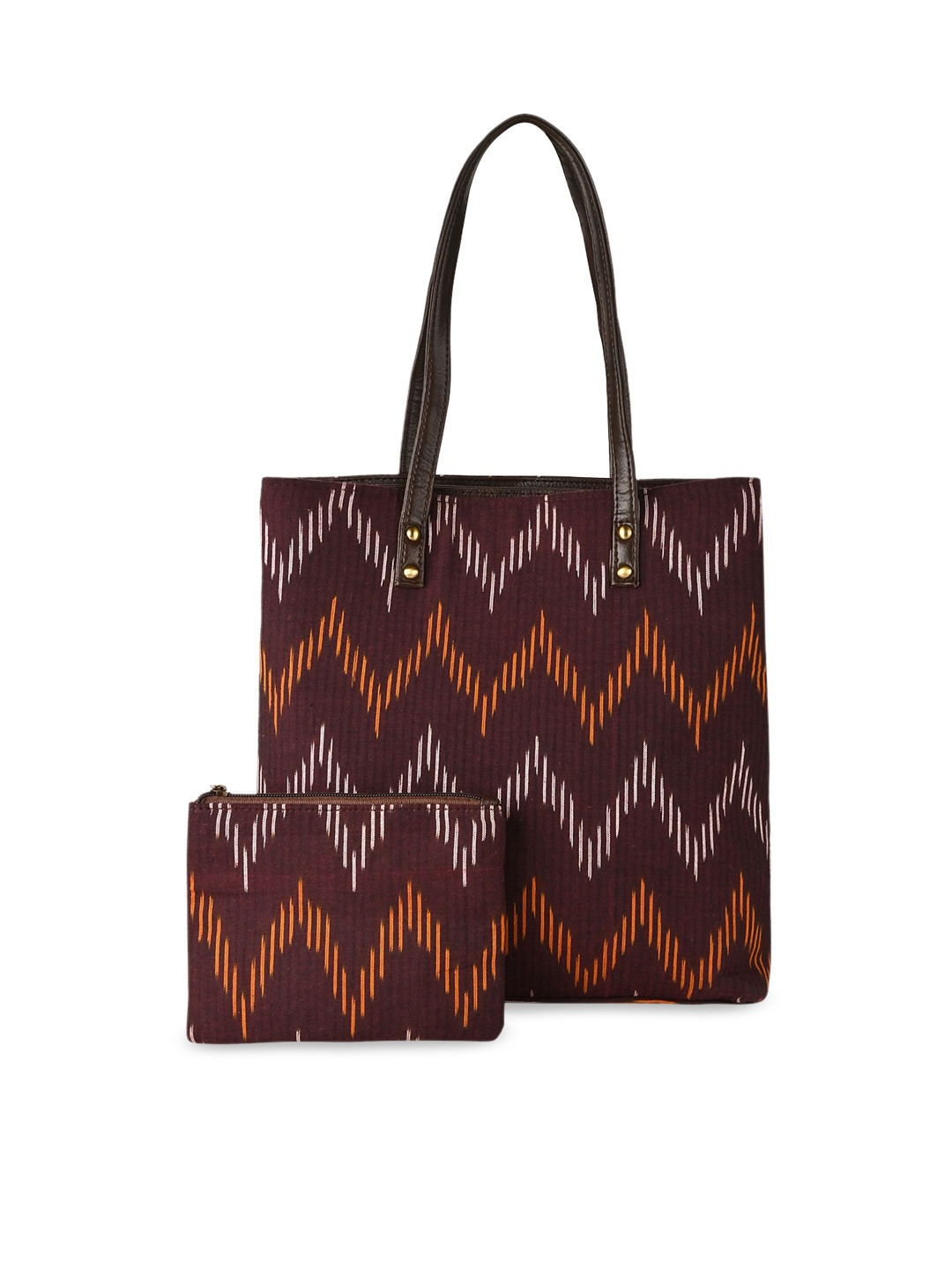 

Vivinkaa Women 2 Pcs Combo Geometric Printed PU Oversized Structured Shoulder Bag Set, Maroon