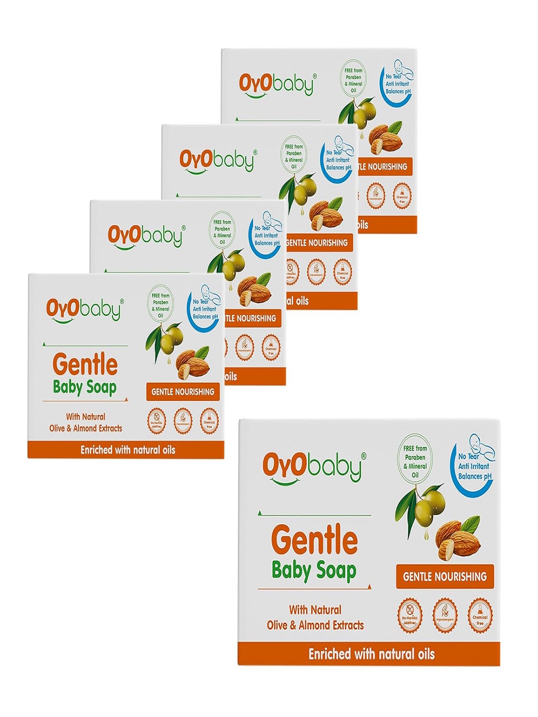 

OyO Baby Gentle Kids Set Of 5 Milky Soft Bathing Soap, White