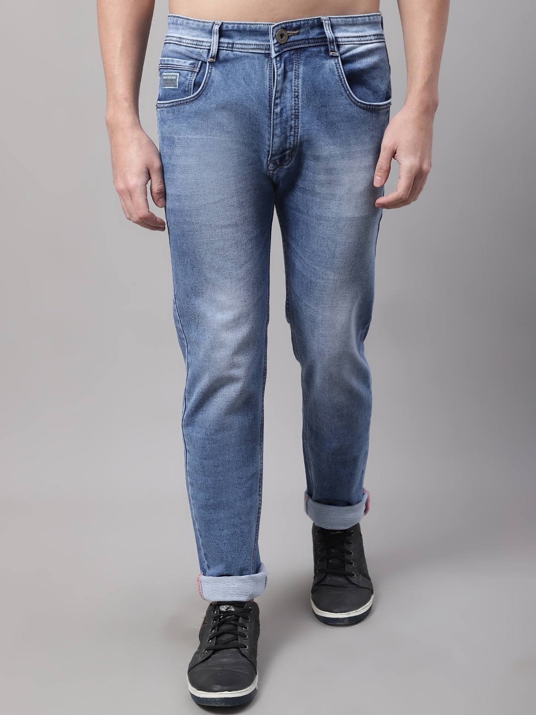 

Rodamo Men Mid Rise Heavy Fade Stretchable Cotton Jeans, Blue