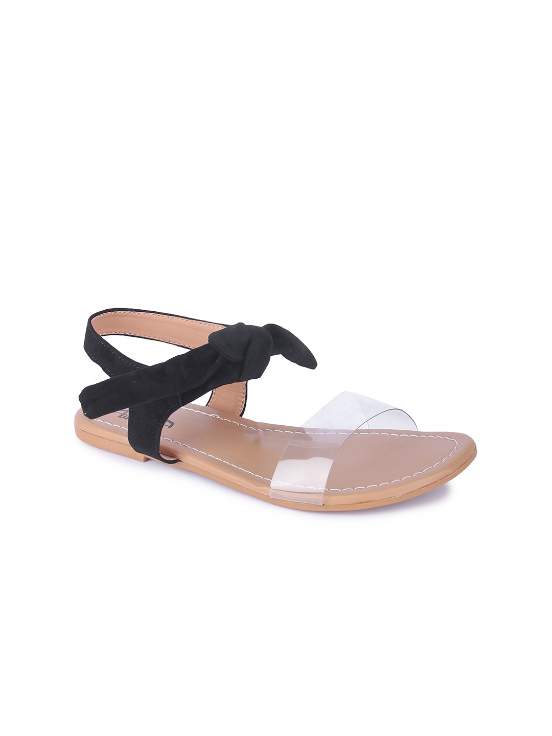 

Brauch Women Tie Ups Open Toe Flats, Black