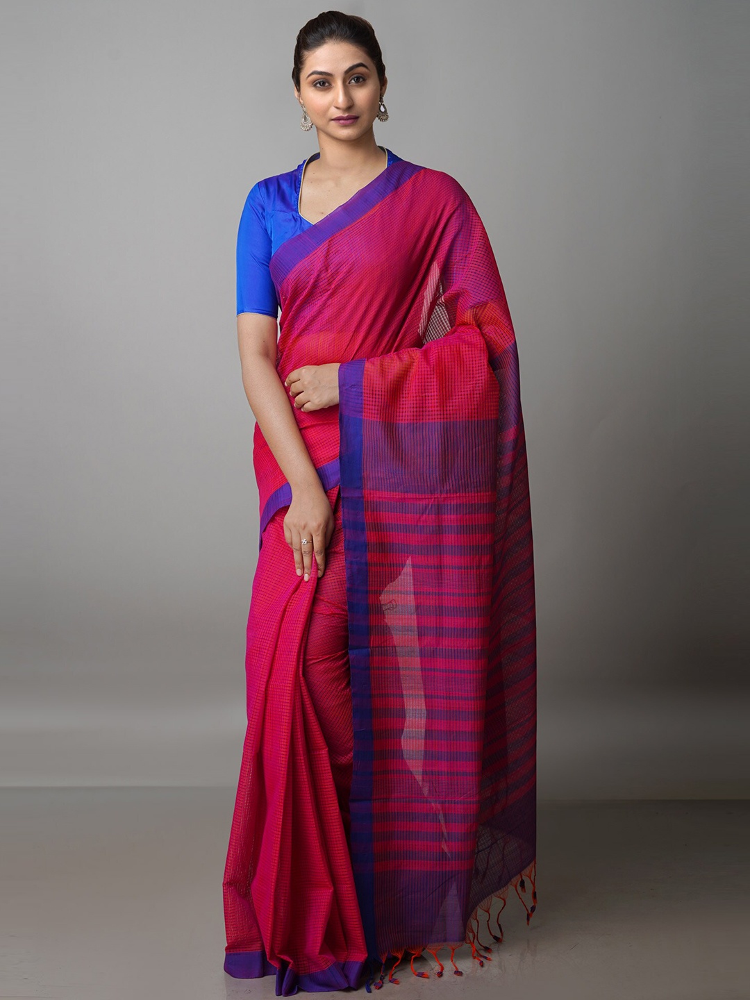 

Unnati Silks Woven Design Pure Cotton Mangalagiri Saree, Pink