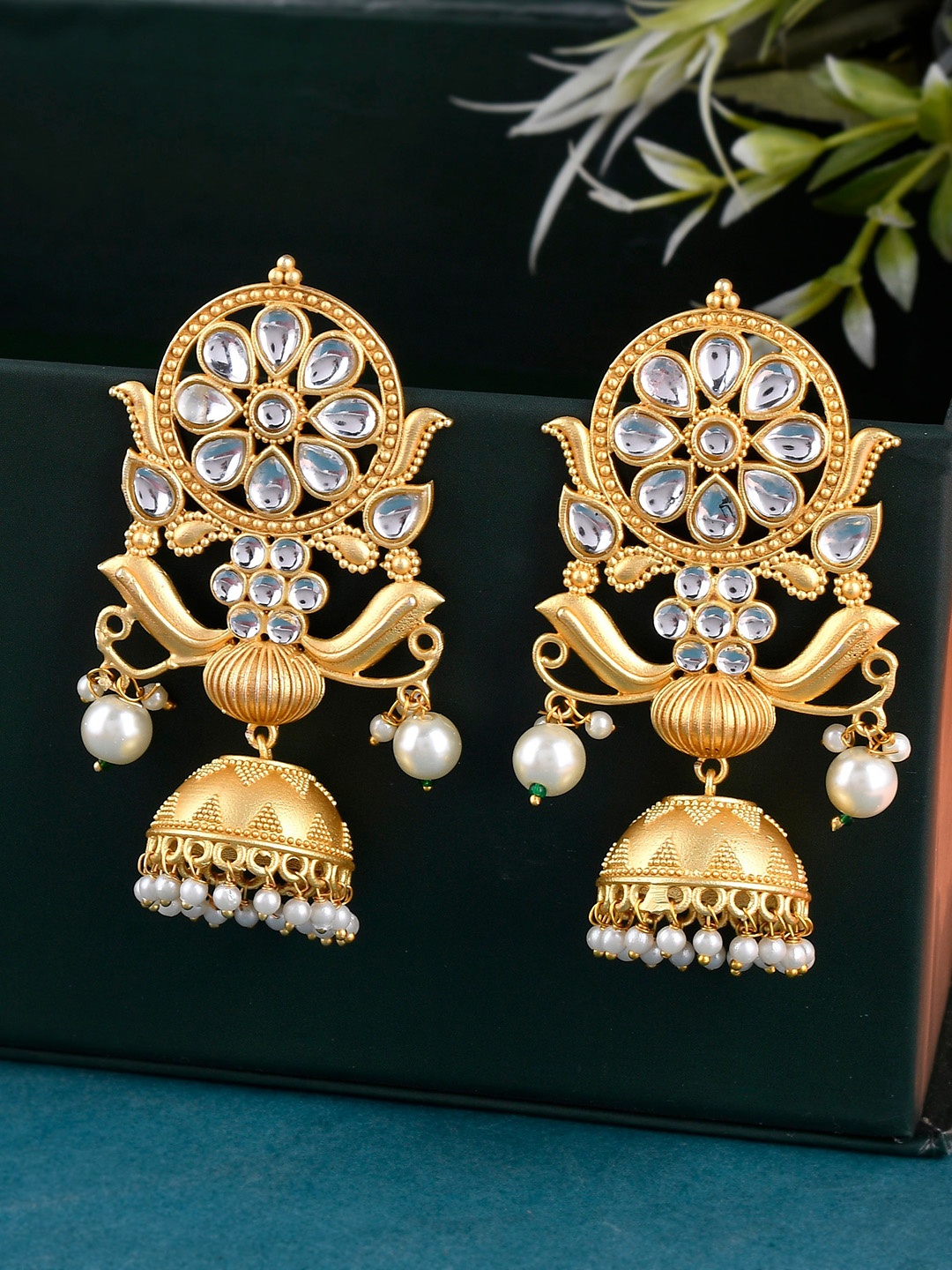 

Silvermerc Designs Gold-Plated Classic Jhumkas Earrings