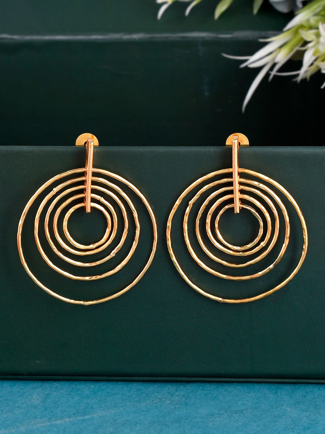 

Silvermerc Designs Gold-Plated Contemporary Drop Earrings