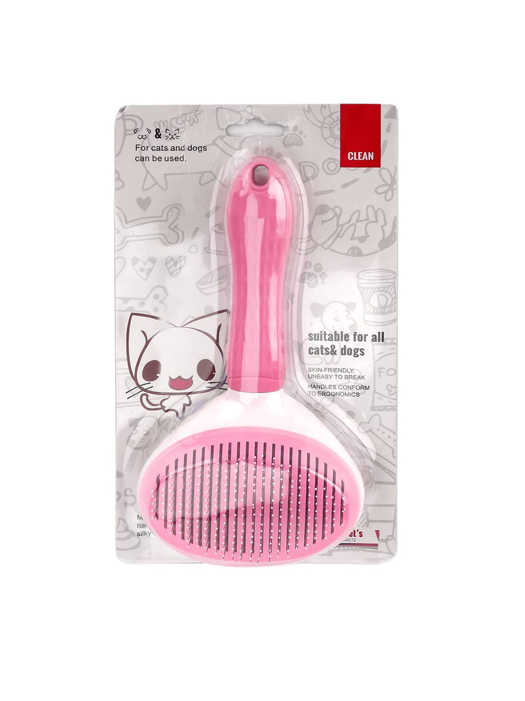 

Emily pets Colourblocked Grooming Slicker Brush, Pink