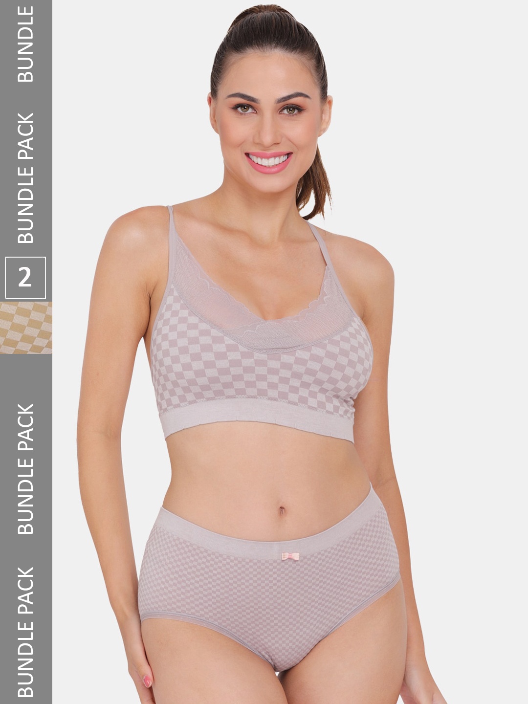 

Amour Secret Pack Of 2 Printed Sports Lingerie Set, Purple