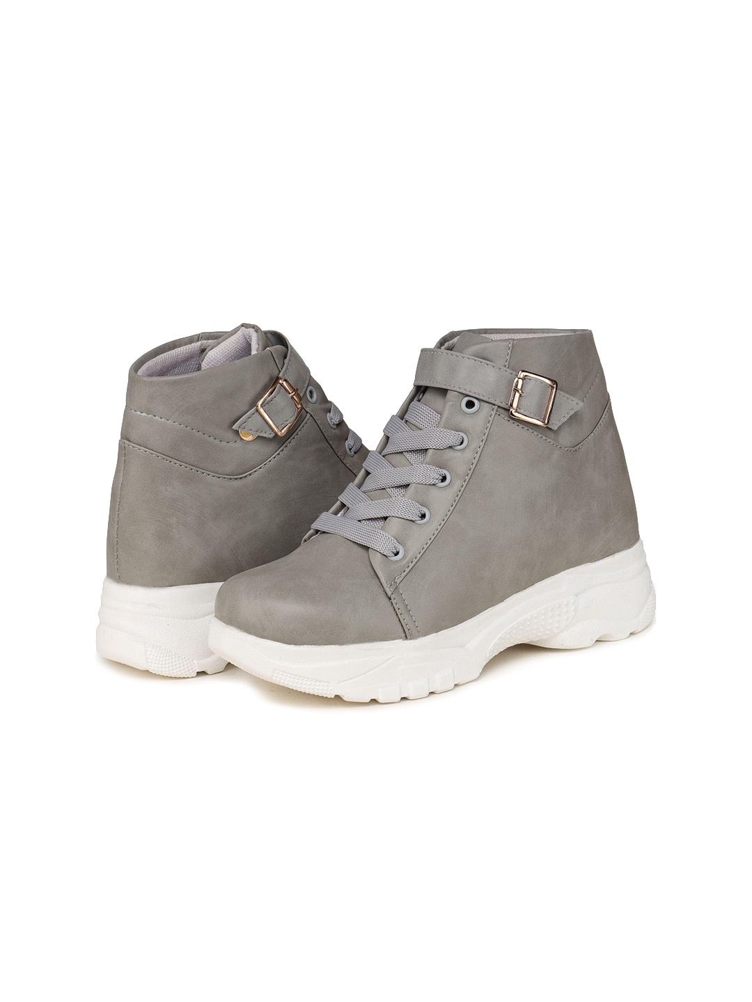 

BOOTCO Women Slim-Heeled Regular Boots, Grey