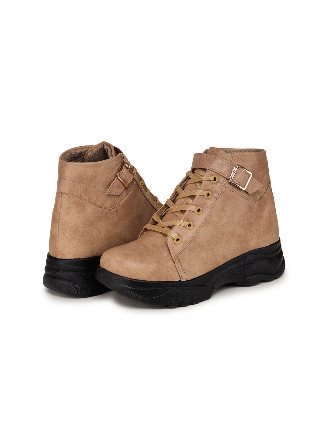 

BOOTCO Women Mid-Top Light Weight Regular Boots, Beige