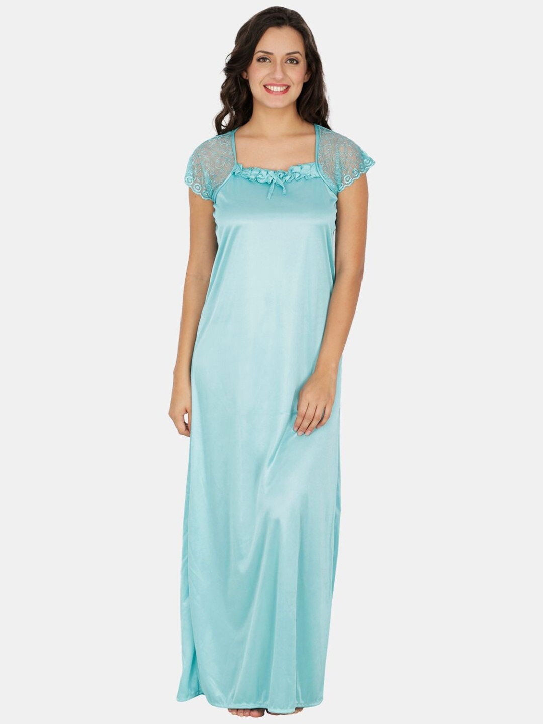 

Klamotten Satin Maxi Nightdress, Sea green