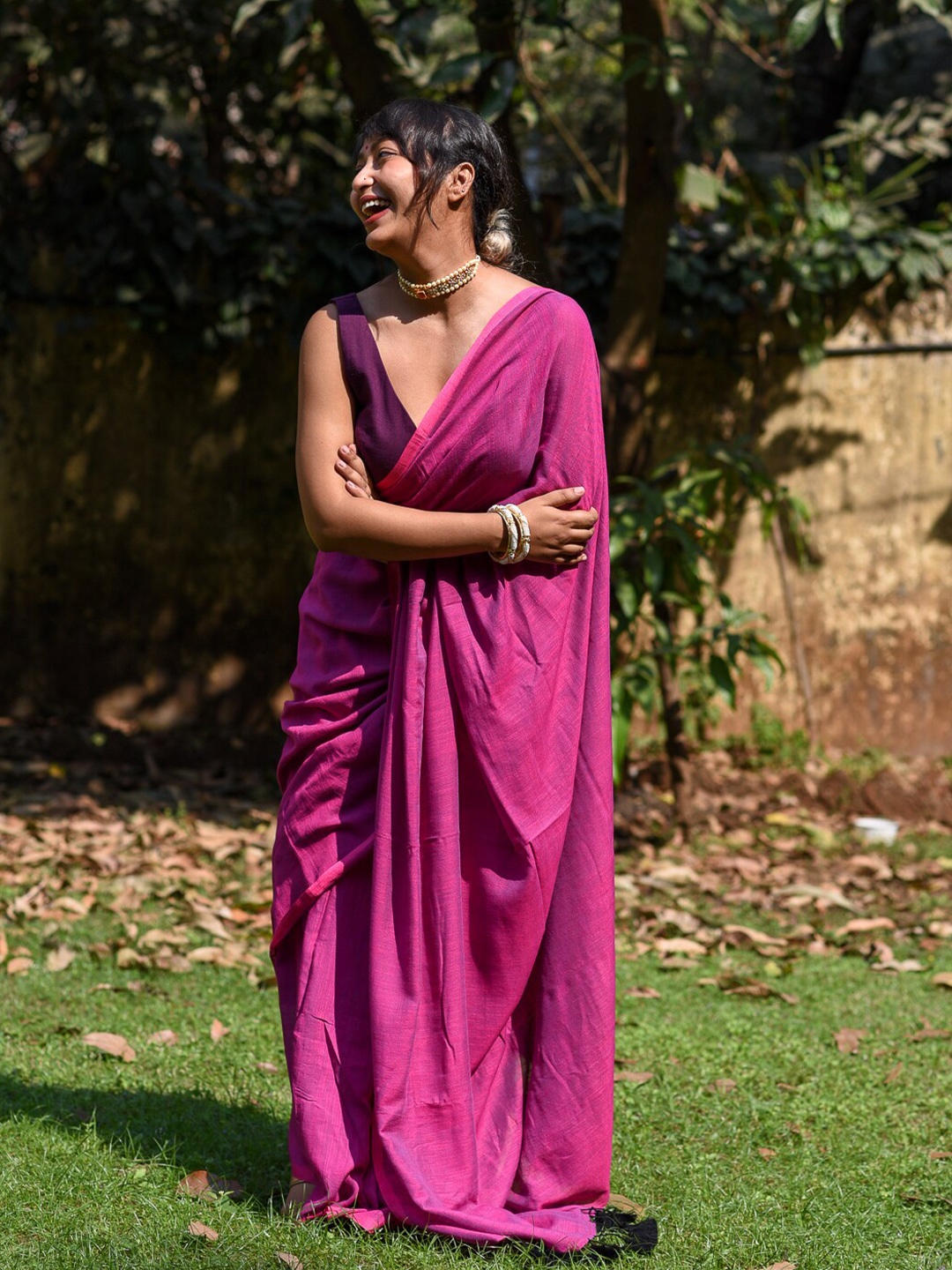 

Suta Tasselled Border Saree, Pink