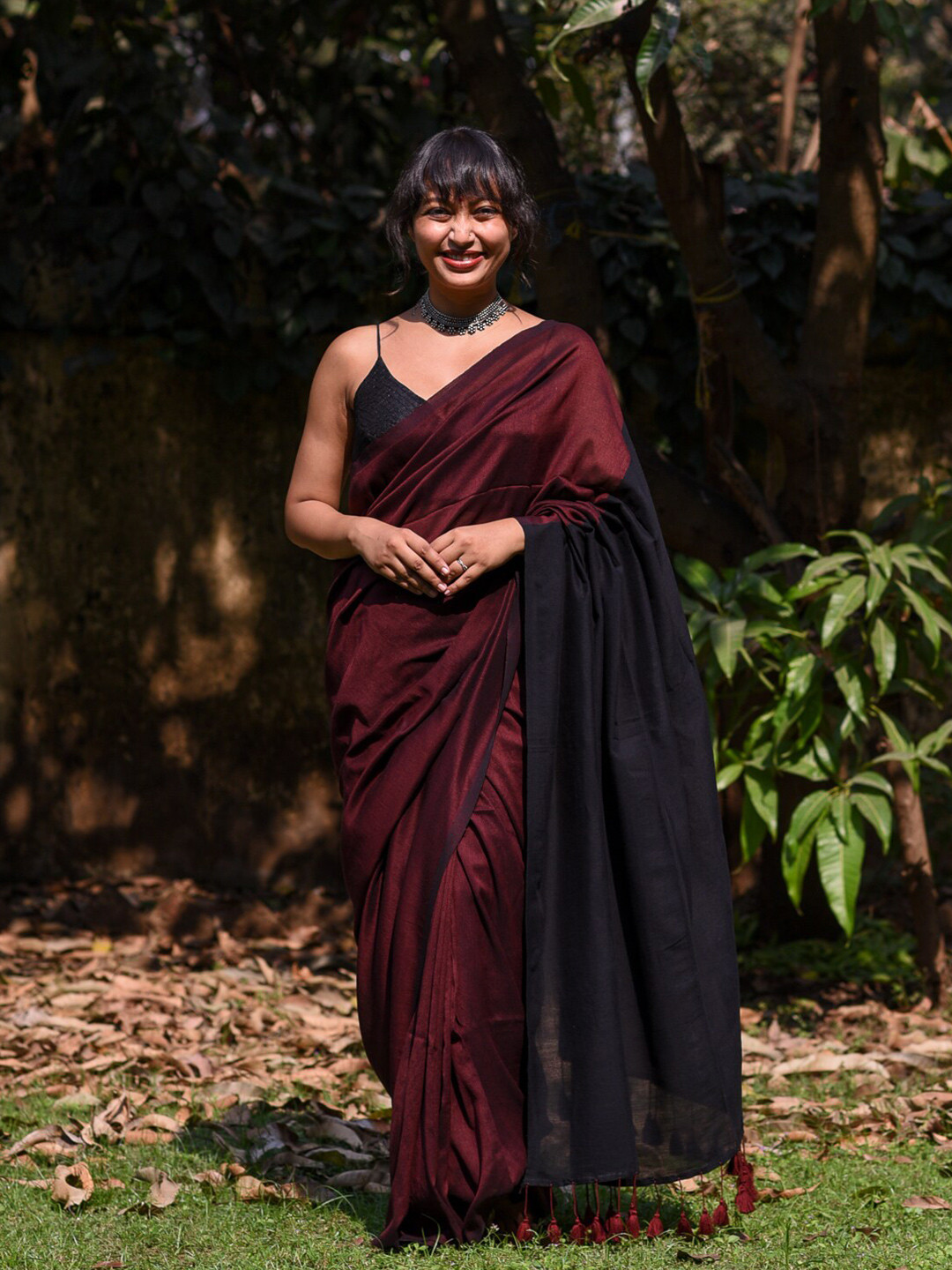

Suta Cotton Blend Saree, Brown
