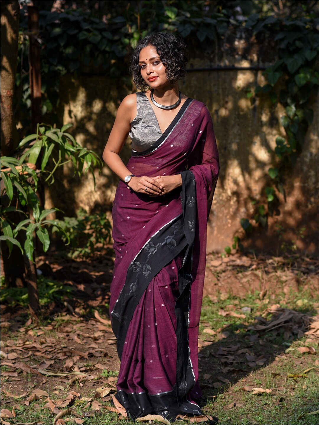 

Suta Woven Design Pure Cotton Saree, Purple