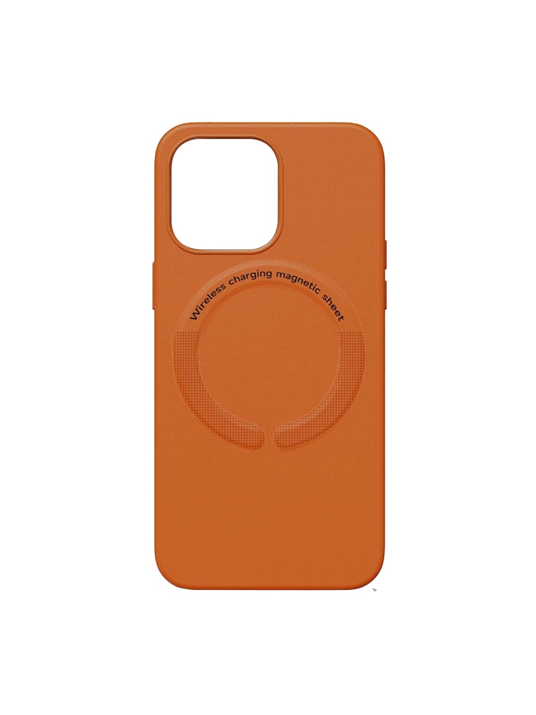 

TREEMODA Magsafe Leather iPhone 14 Pro Max Mobile Back Cover, Orange