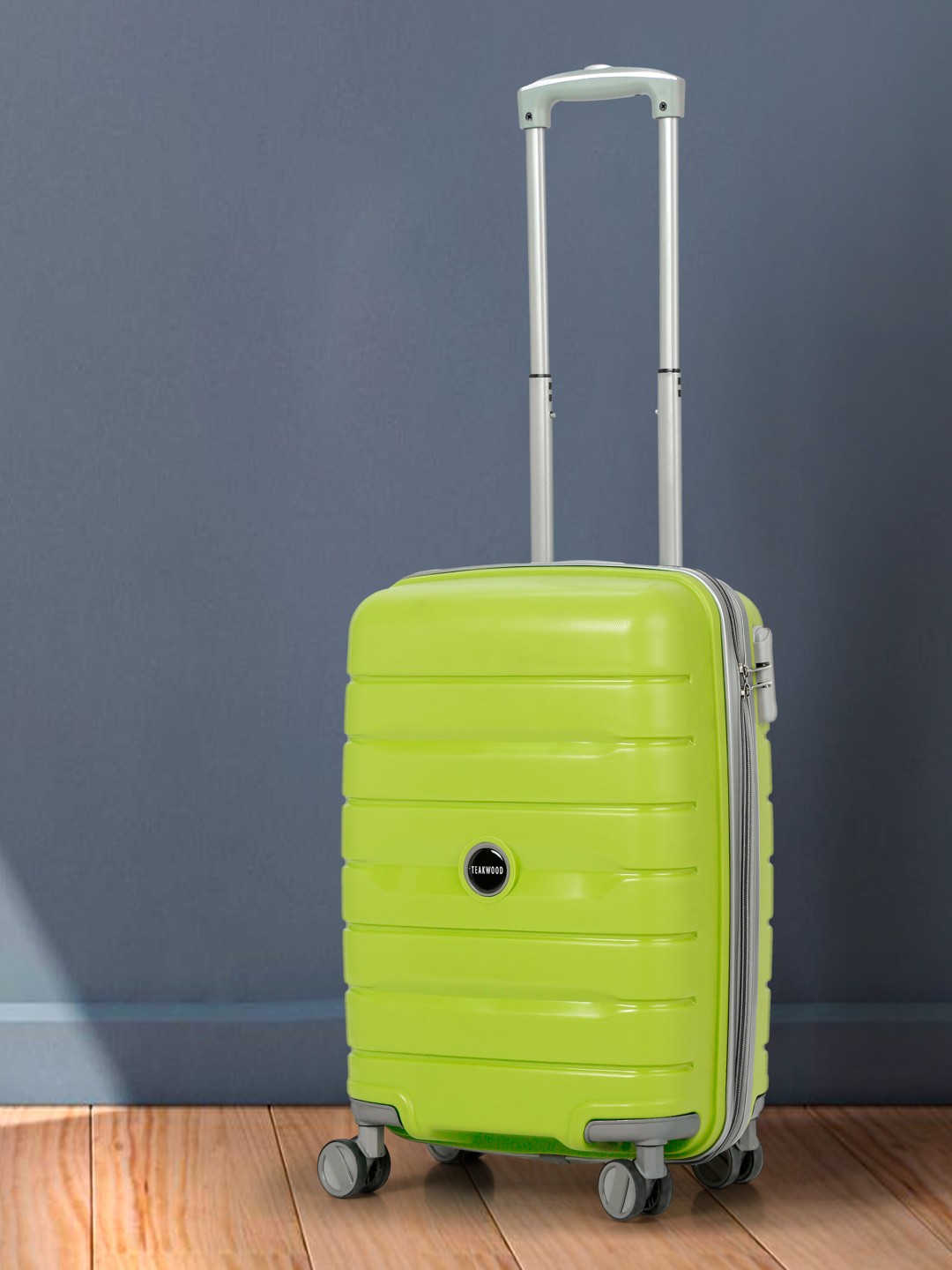 

Teakwood Leathers Textured Hard-Sided Cabin Trolley Suitcase 55 CM, Lime green