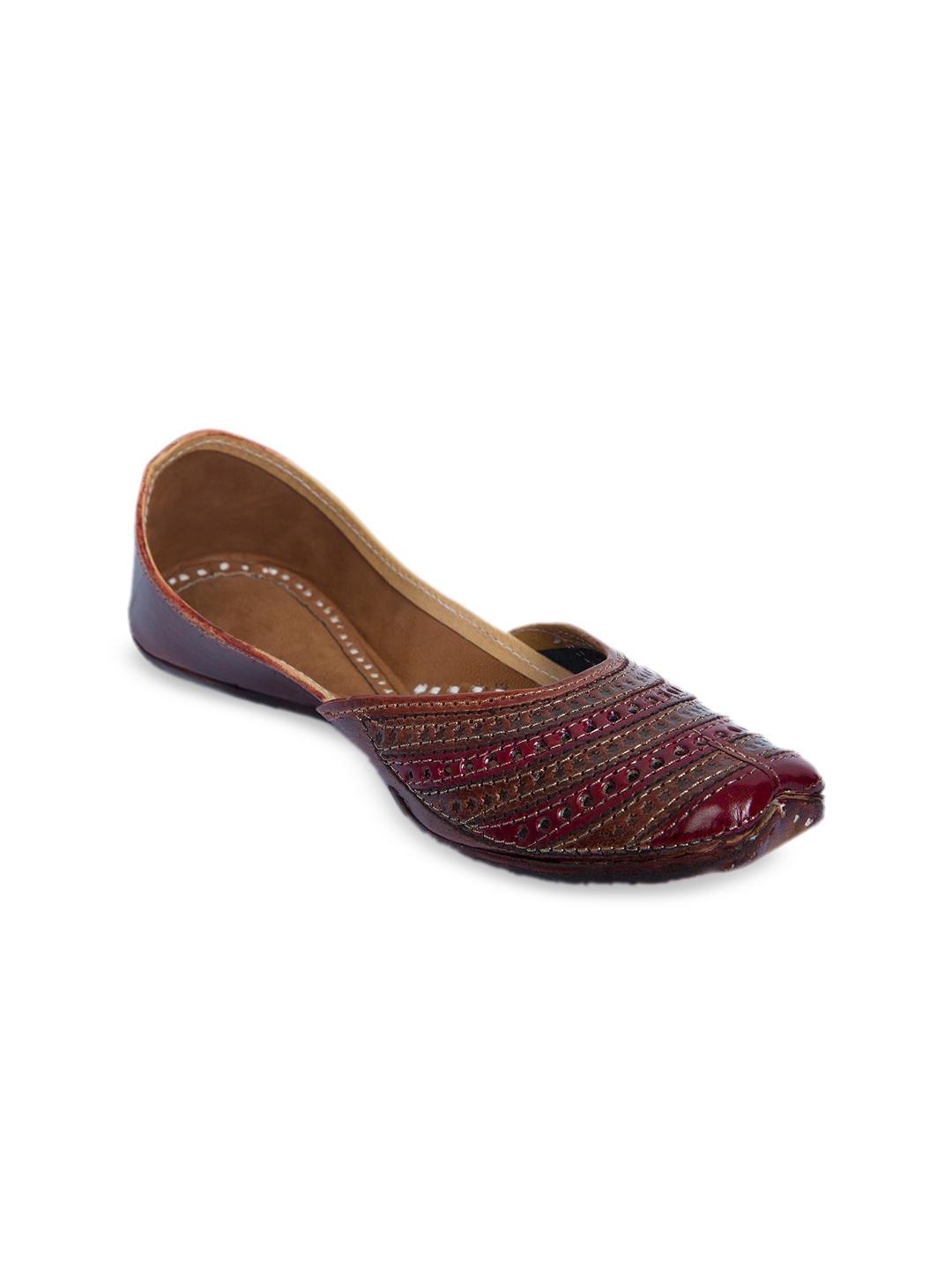 

Ta Chic Women Embellished Ethnic Mojaris, Brown