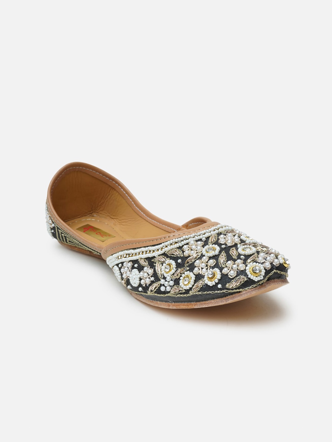 

Ta Chic Women Embellished Ethnic Mojaris, Black