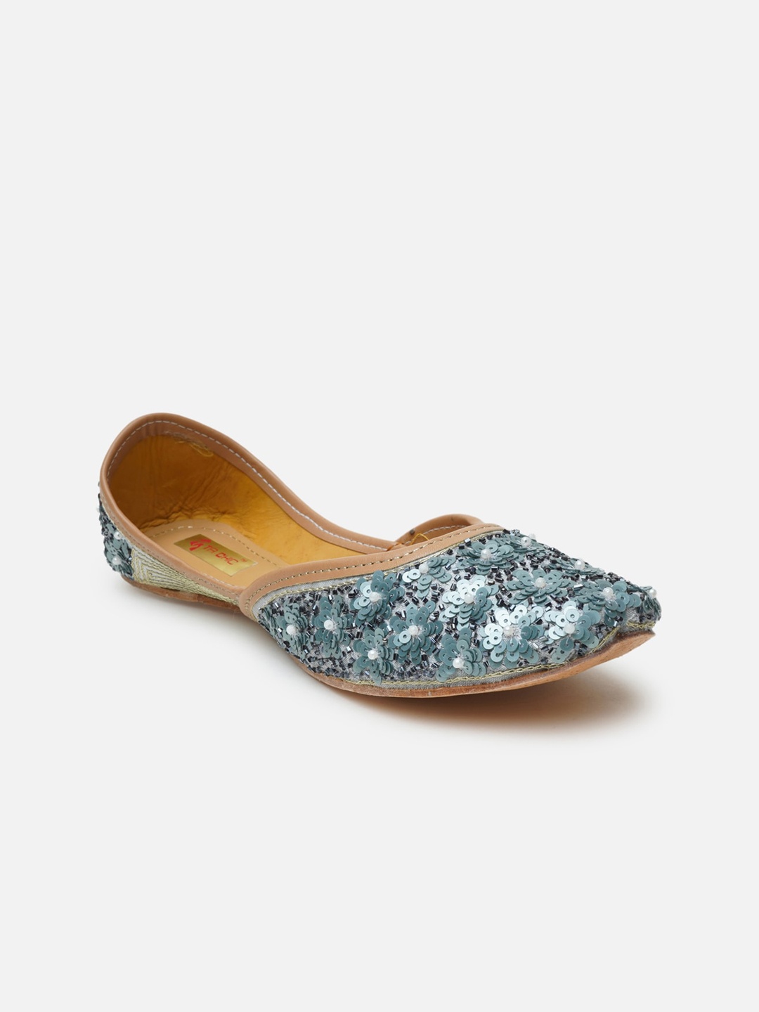 

Ta Chic Women Embellished Ethnic Mojaris, Grey