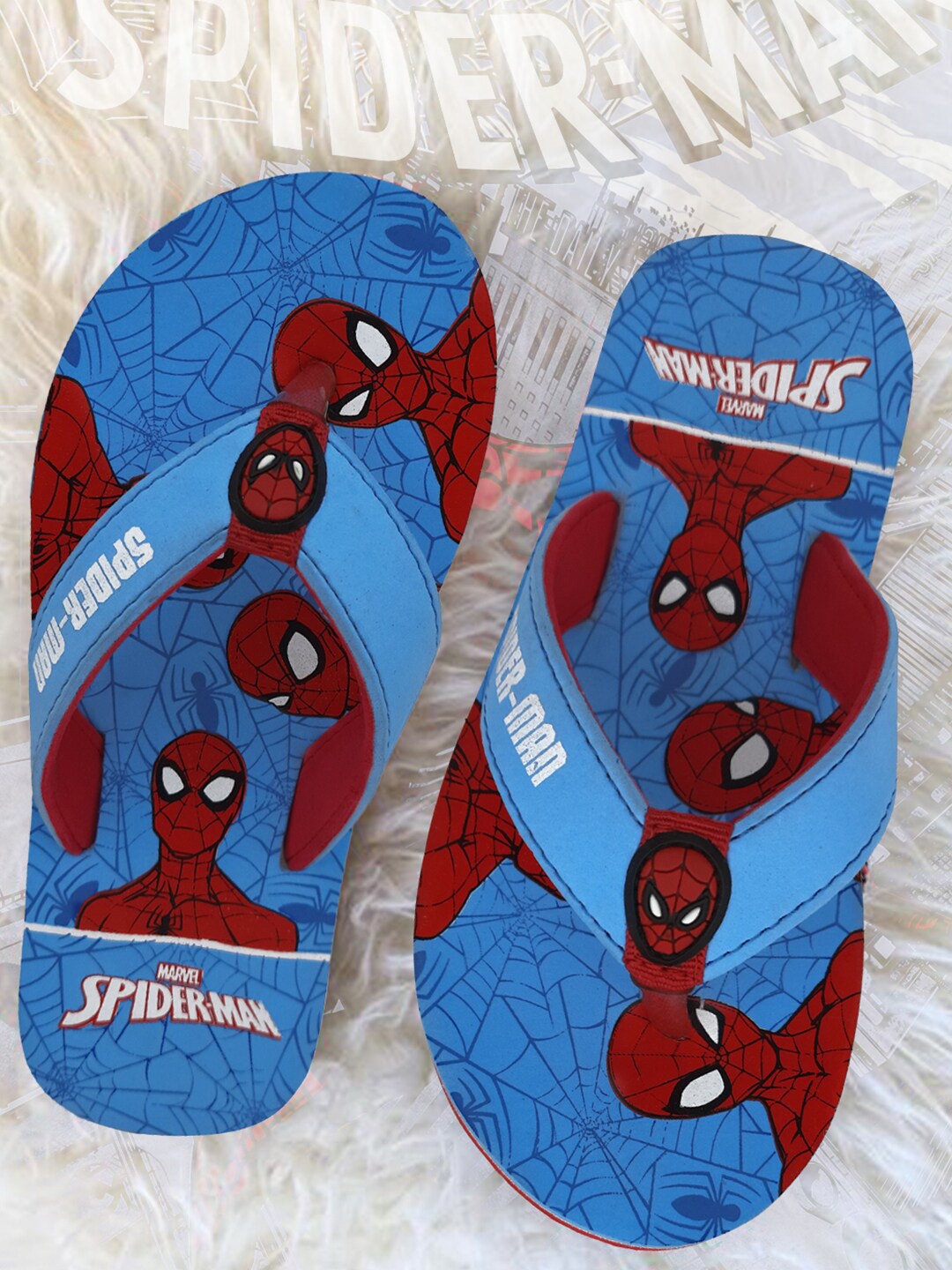 

Kids Ville Boys Spiderman Printed Rubber Thong Flip-Flops, Blue