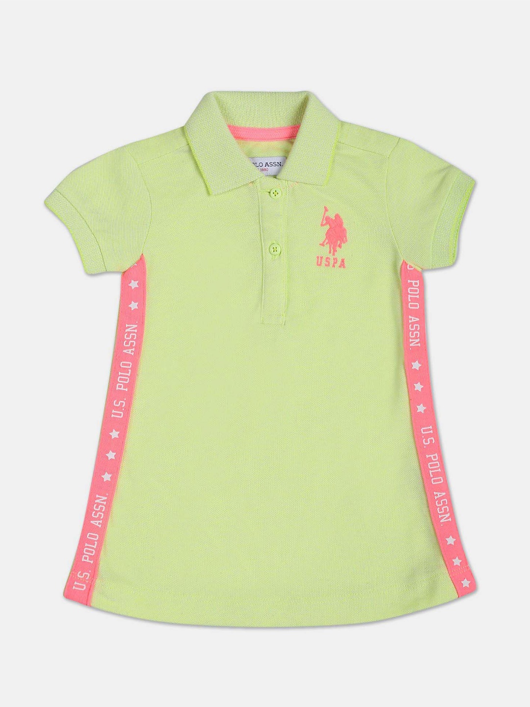 

U.S. Polo Assn. Kids Girls Printed Polo T-shirt Dress, Green