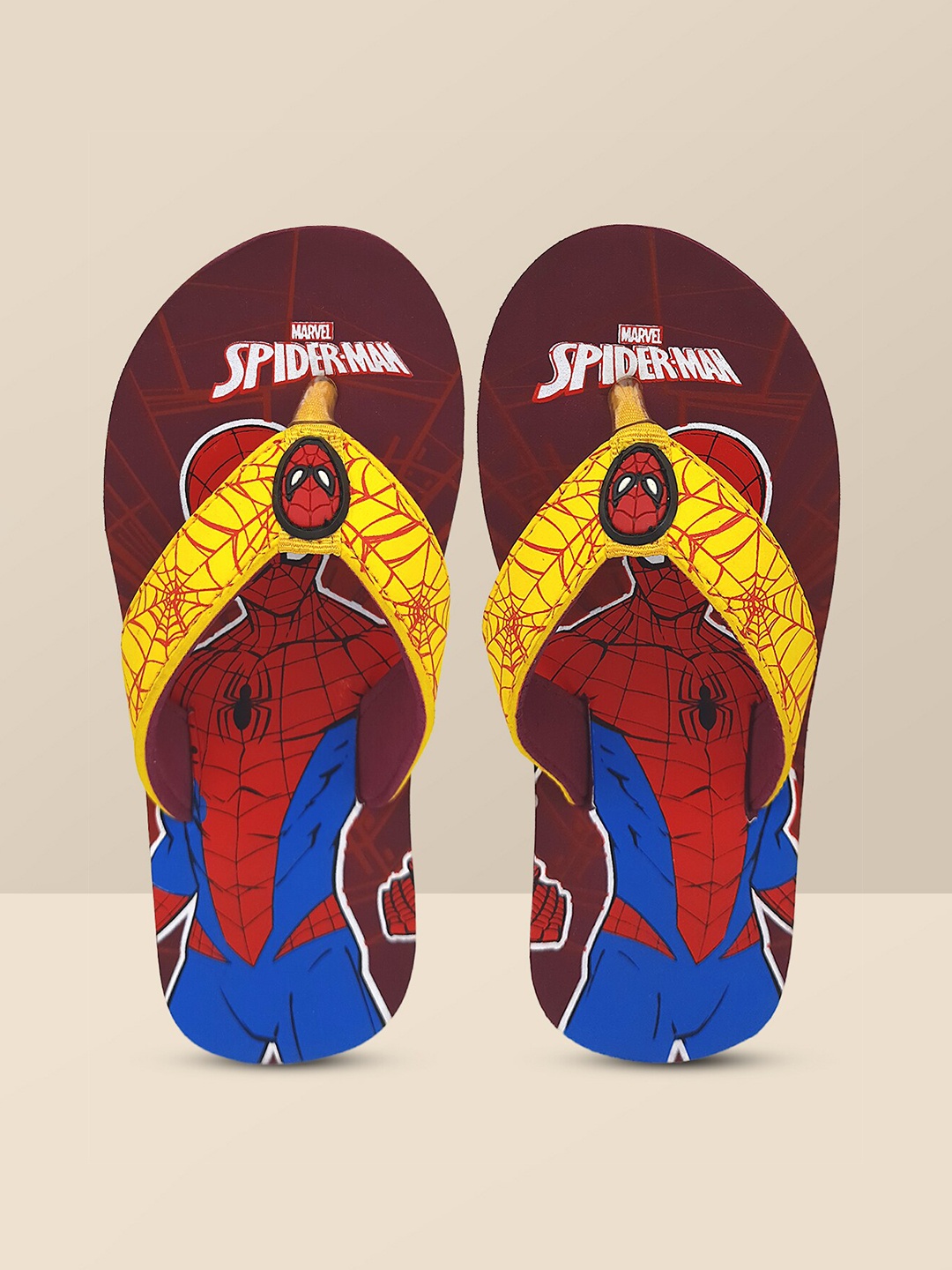 

Kids Ville Spiderman Printed Flipflops For Kids Boys, Maroon