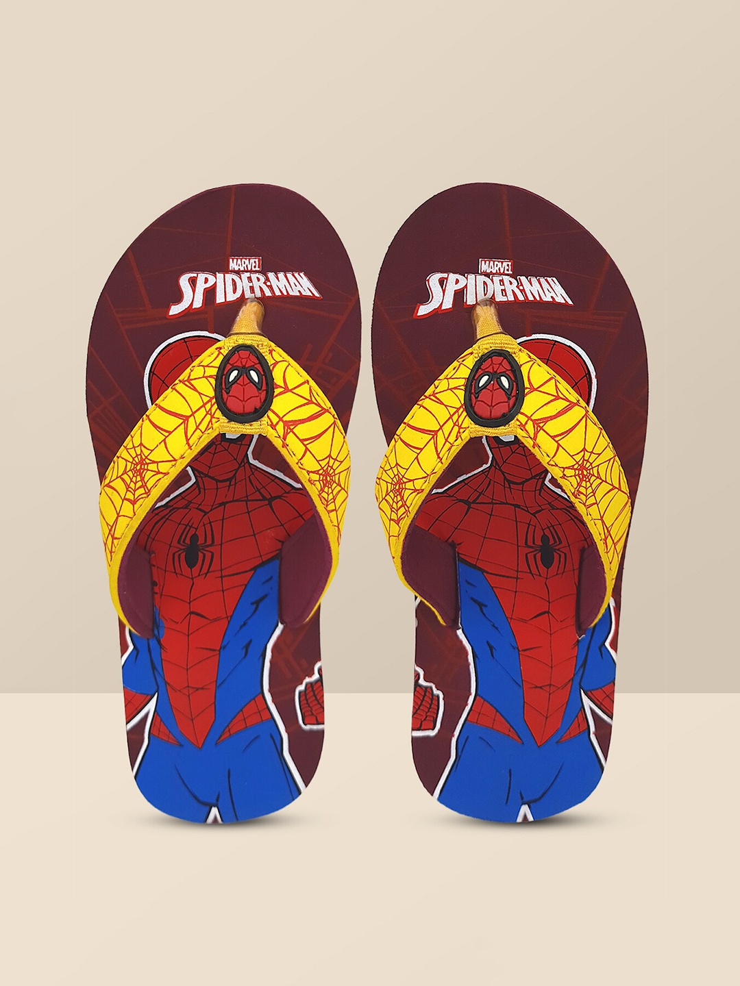 

Kids Ville Boys Spiderman Printed Rubber Thong Flip-Flops, Maroon