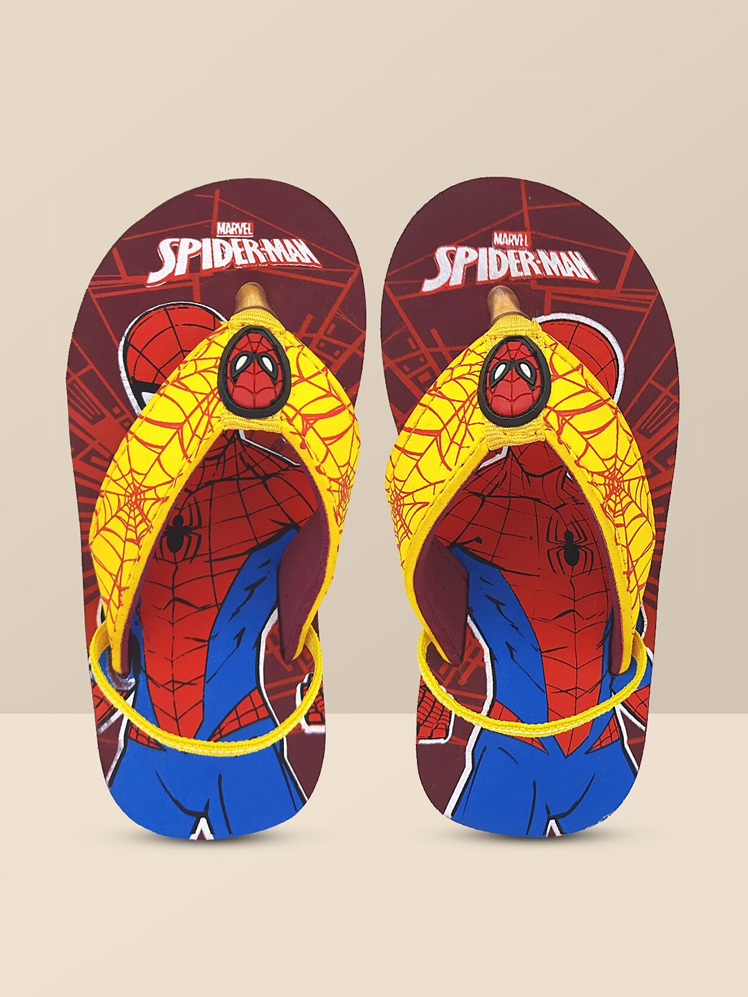 

Kids Ville Boys Spiderman Printed Flip Flops, Maroon