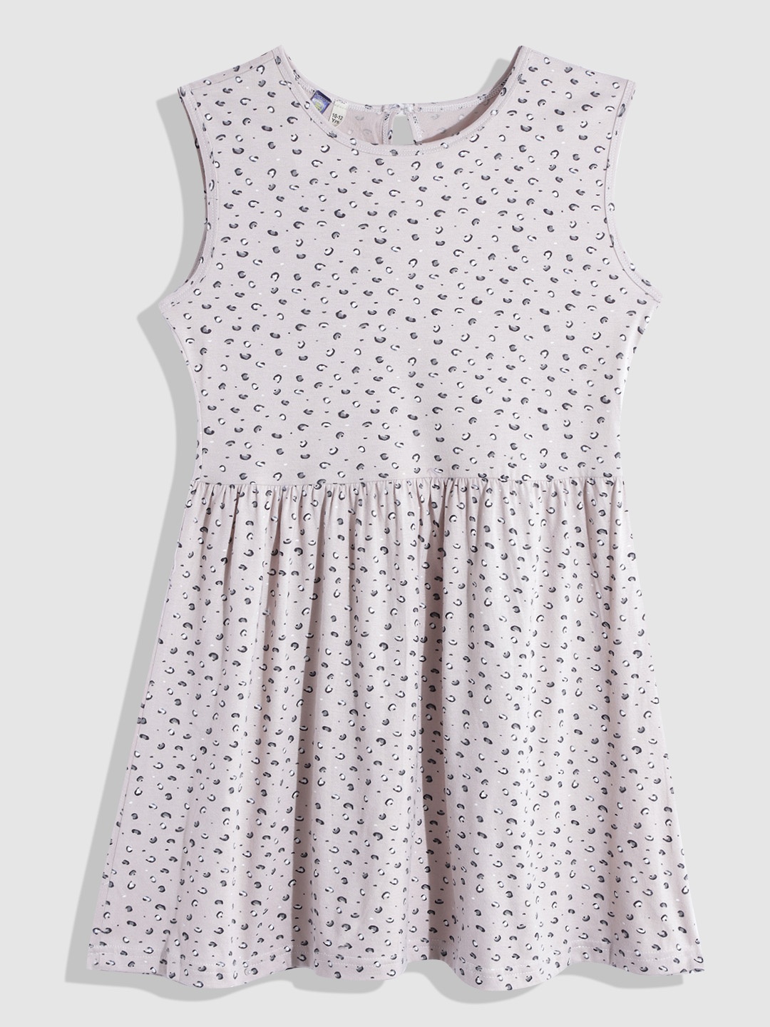 

YK Girls Abstract Printed Fit & Flare Dress, White