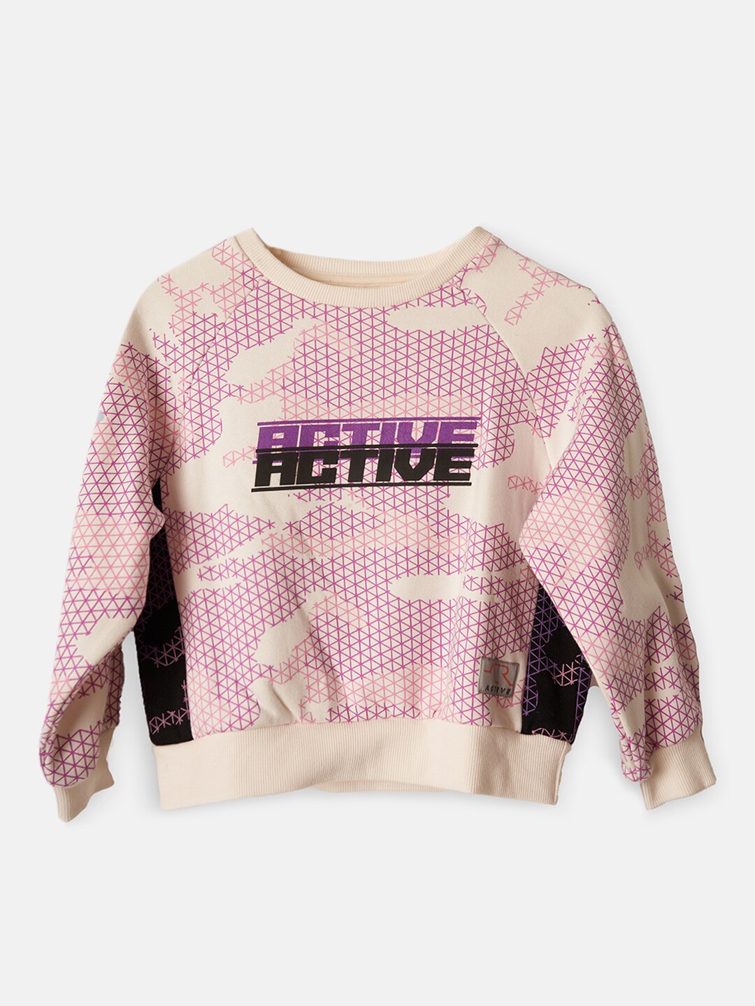 

Angel & Rocket Girls Printed Cotton Pullover Sweatshirt, Cream