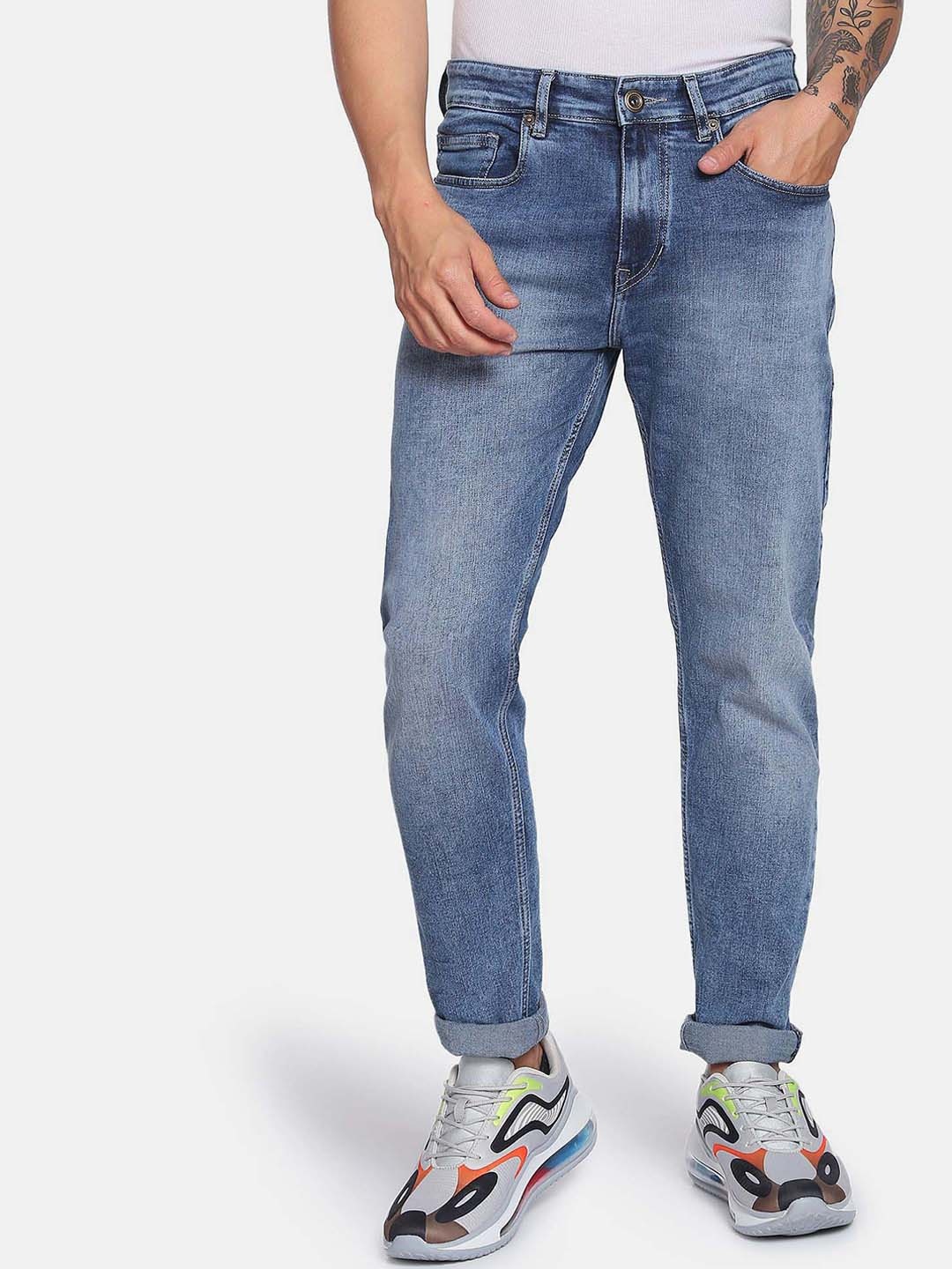 

Flying Machine Mid Rise F-Jango Straight Fit Jeans, Blue