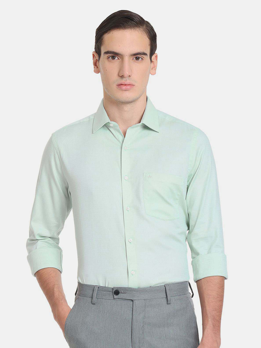 

Arrow Men Pure Cotton Formal Shirt, Green