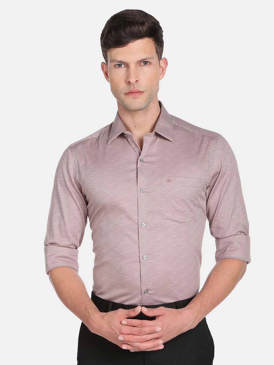 

Arrow Men Slim Fit Printed Pure Cotton Formal Shirt, Brown