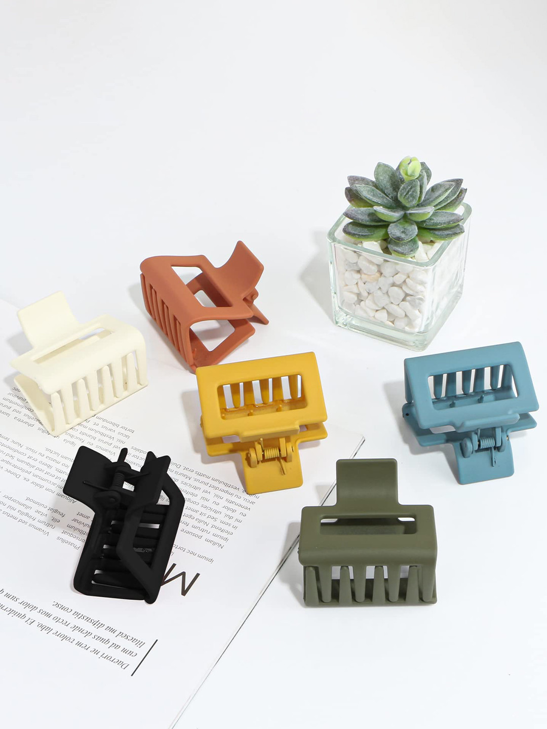 

VAGHBHATT Set of 6 Claw Clip, Brown
