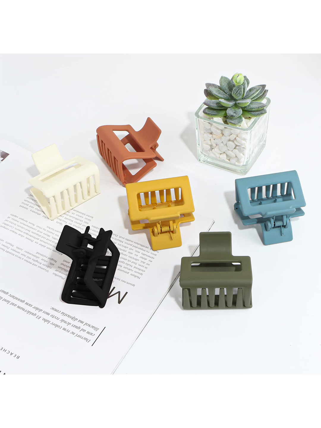 

VAGHBHATT Set of 6 Claw Clip, Yellow