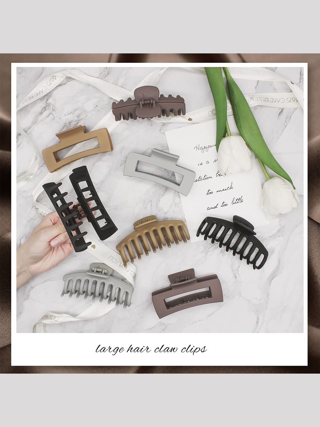 

VAGHBHATT Set Of 8 Claw Clip, Beige